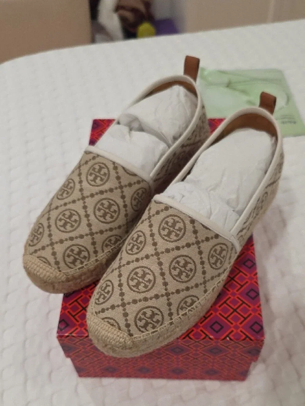 Tory Burch T Monogram Platform Espadrulle. Size 7.5